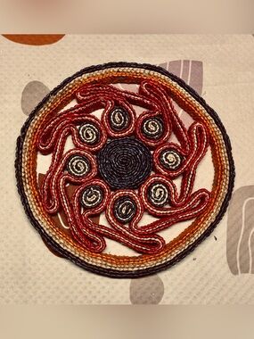 Round Woven Raffia Hot Pad Trivet
